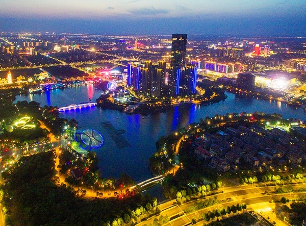 南山湖夜色-南通市通州区人民政府